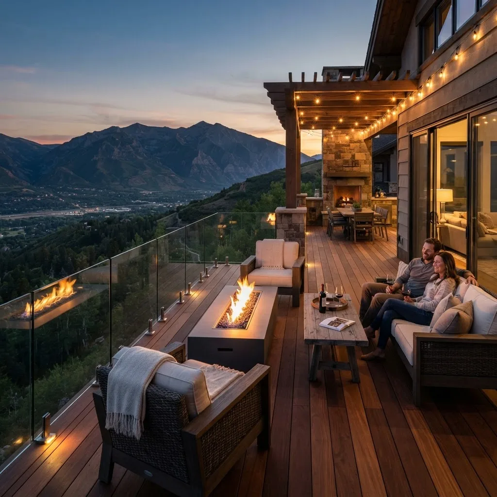 Firepit Terrace — real estate twilight & social in Sandy, Utah