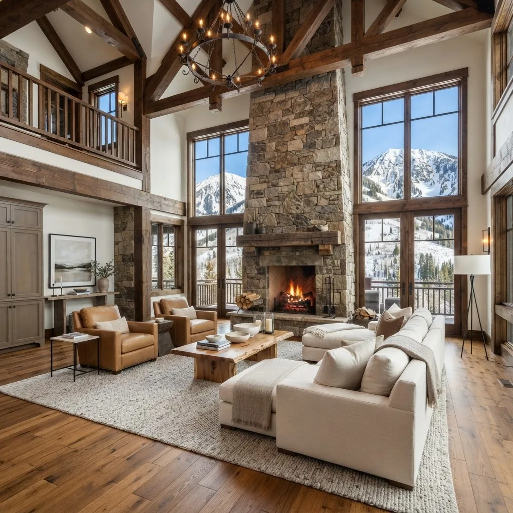Timber & Stone Great Room — real estate photography in Holladay, Utah